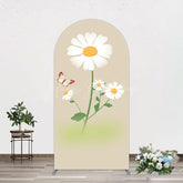 Lofaris Butterfly And Daisy Floral Birthday Arch Backdrop